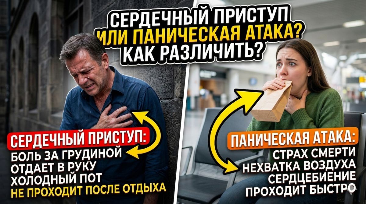 Как различить сердечный приступ и паническую атаку